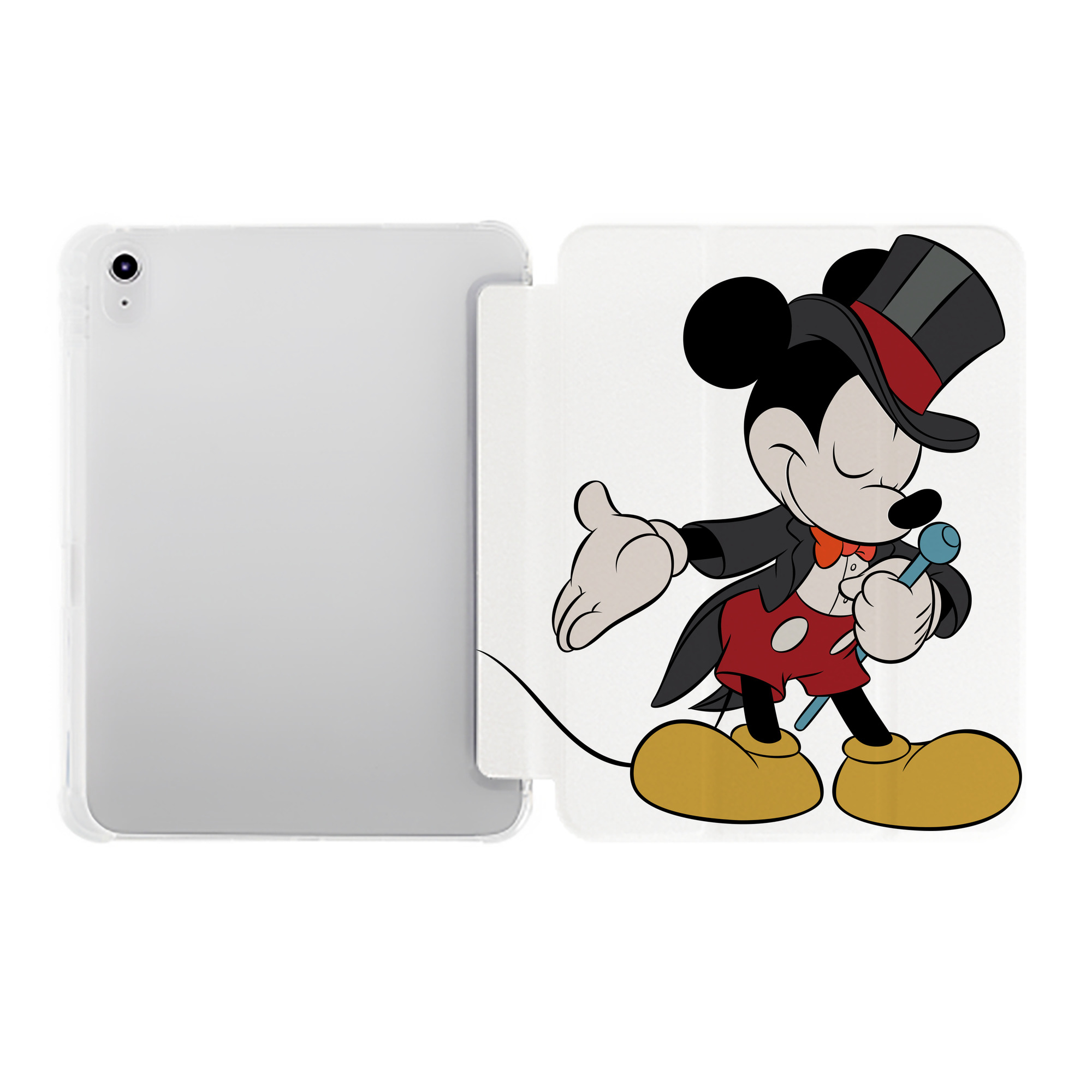 （画像用） ミッキーマウス Mickey Mouse IPad ケース ペン収納付き 三つ折りスタンド PUレザー×シリコン 対応機種9.5/10.5/10.9インチ